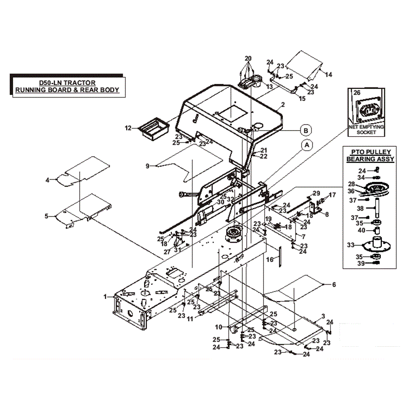 Countax D50LN Lawn Tractor 2007 (2007) Parts Diagram, Running Board & Rear Body