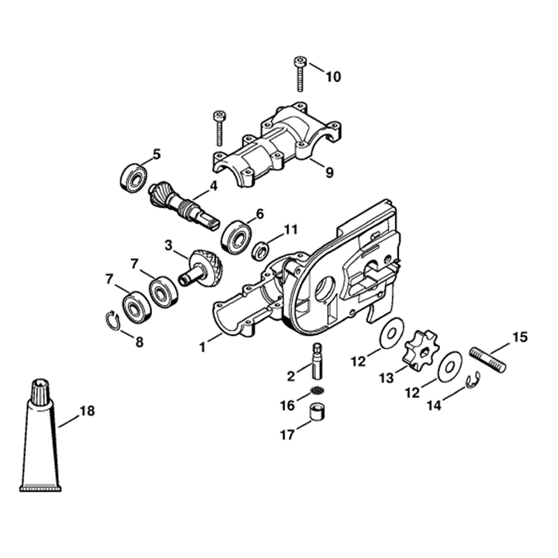 Stihl HT-KM Pole Saw (HT-KM Pole Saw) Parts Diagram, Gear head (38.2002)