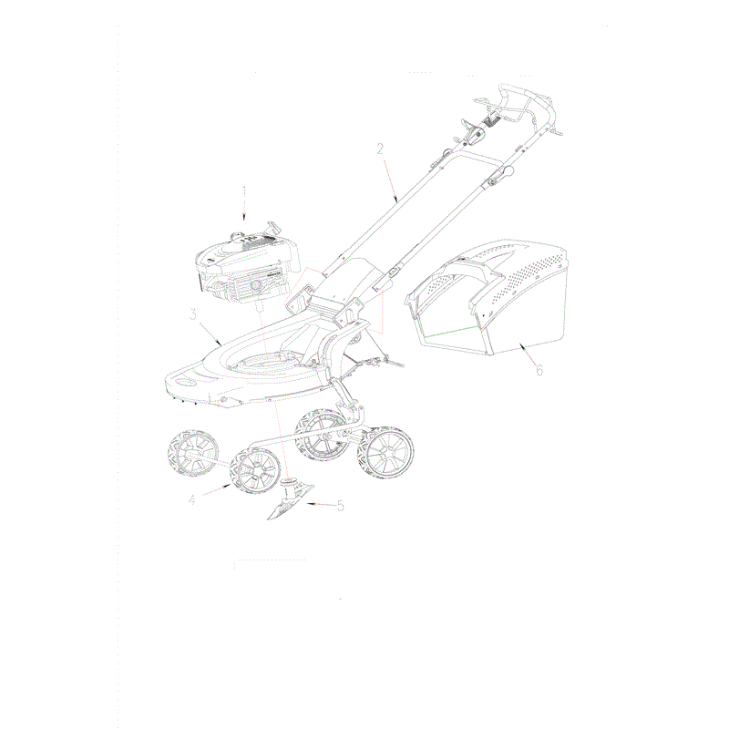 World 21" Self Drive, Aluminium Deck Lawnmower (WLZ21H) Parts Diagram, Mower Assembly