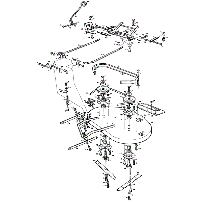 1992  SERIES 2000 WESTWOOD TRACTORS (1992) Parts Diagram, 36" standard rear discharge cutter deck