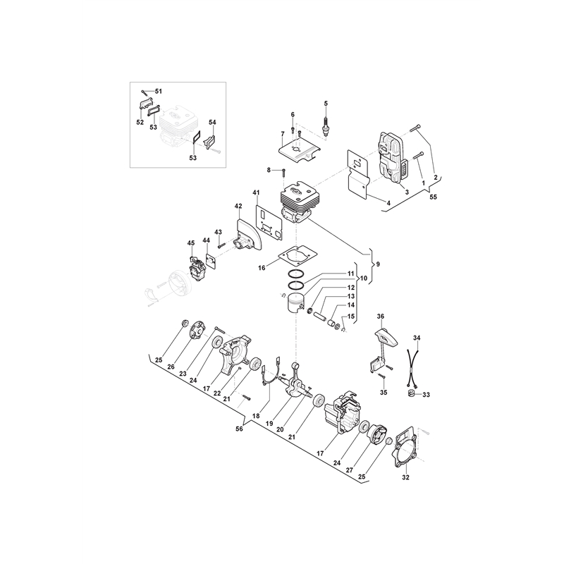 Mountfield MBP 750 Petrol Blower (255175103-M18 [2018-2022]) Parts Diagram, Piston Assy, Carburetor
