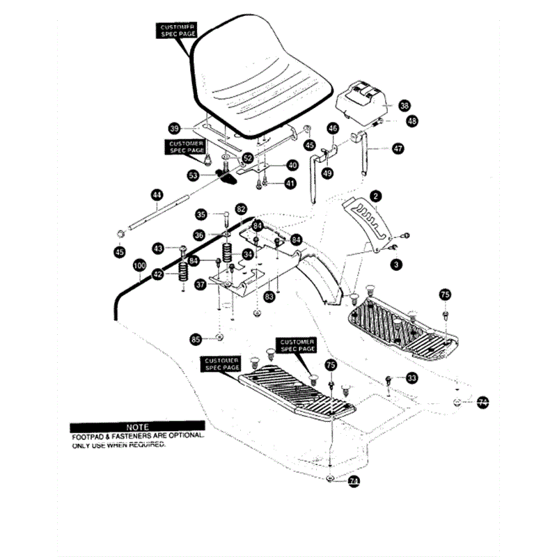 Hayter 13/40 (144S001001-144S099999) Parts Diagram, Rear Chassis Assy2