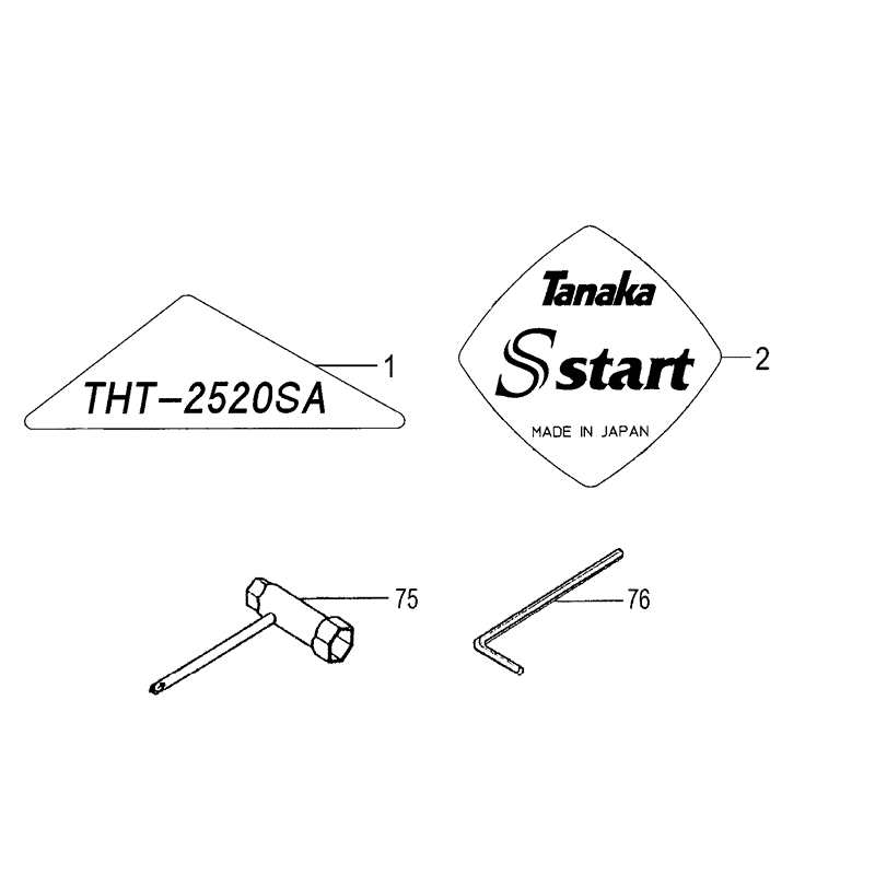 Tanaka THT-2520SA (1645-H40) Parts Diagram, TOOLS/LABELS