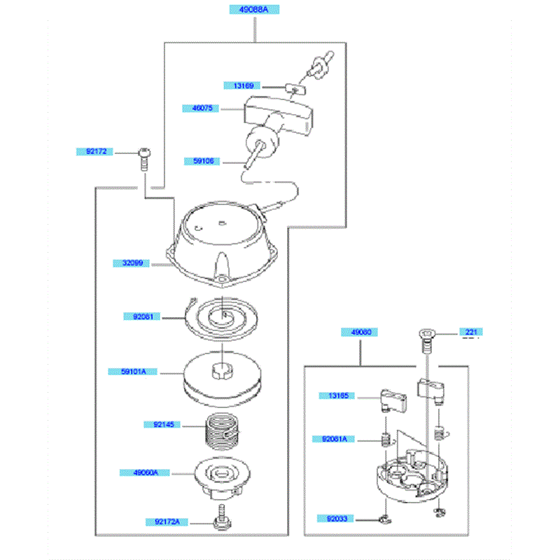 Kawasaki KHS750B (HB750B-BS51) Parts Diagram, Starter