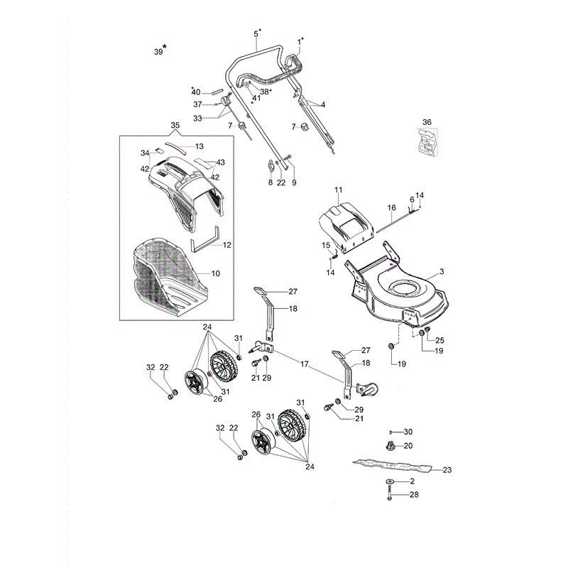Efco LR 44 PB Comfort Plus B&S Lawnmower (LR 44 PB Comfort Plus) Parts Diagram, Page 1