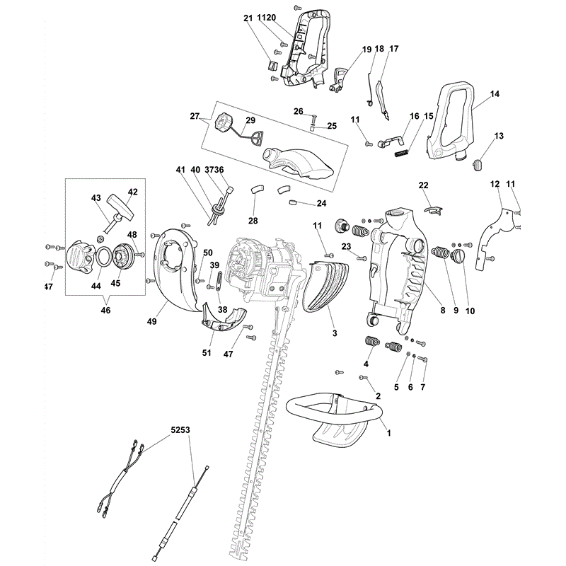 Mountfield MHJ2424 Petrol Hedgetrimmer (252900003/M10) (2011) Parts Diagram, Page 2