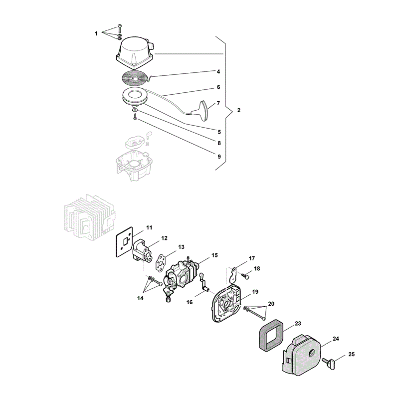 Mountfield MH2522 Petrol Hedgetrimmer (252800003/MO9) (2008) Parts Diagram, Page 2