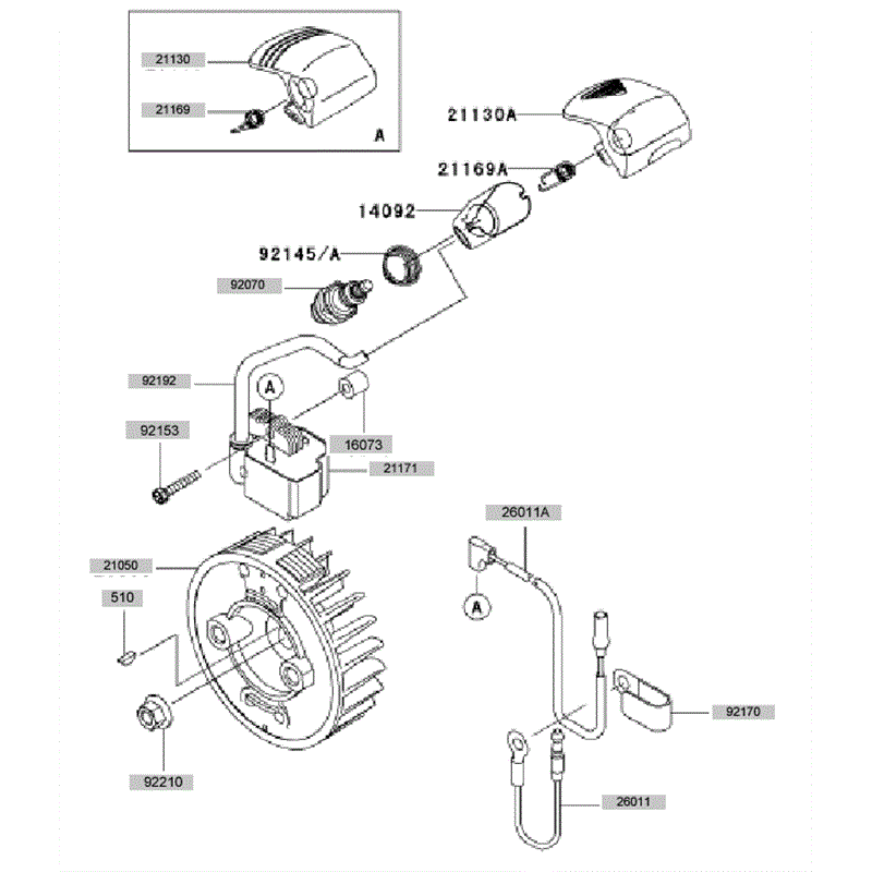 Kawasaki KBH45A  (HA045B-AS50) Parts Diagram, Electric Equpiment