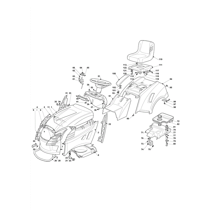 Castel / Twincut / Lawnking XG160HD (2008) Parts Diagram, Body