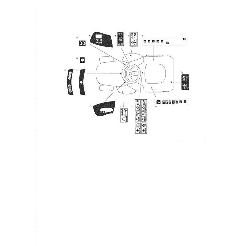 Castel / Twincut / Lawnking CT13.5-90 (2009) Parts Diagram, Labels