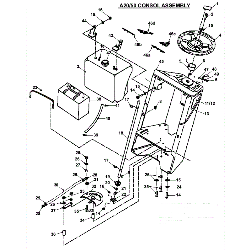 Countax A2050 Lawn Tractor 2007 (2007) Parts Diagram, Consol Assembly