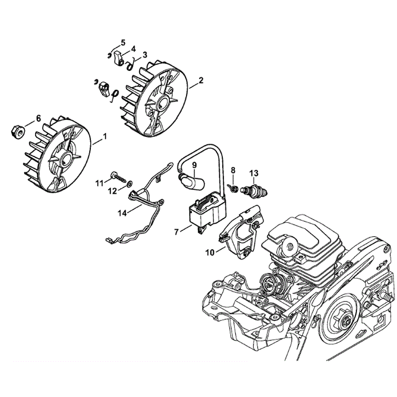 Stihl MS 251 Chainsaw (MS251) Parts Diagram, Ignition System
