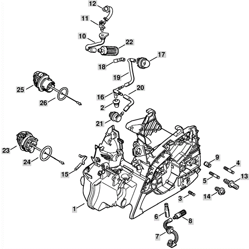Stihl MS 181 Chainsaw (MS181C) Parts Diagram, Engine Housing- Ergostart