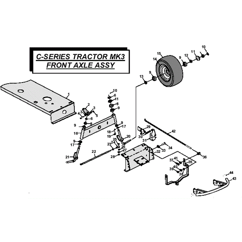 Countax C Series Lawn Tractor 2001 - 2003 (2001 - 2003) Parts Diagram, Front Axle Assembly