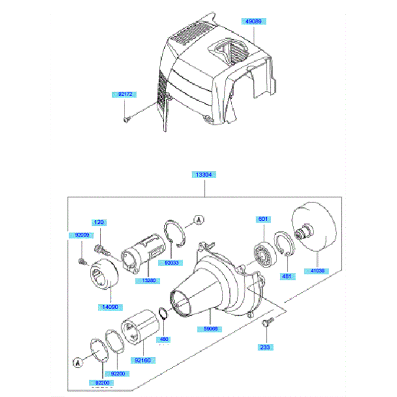 Kawasaki KBH45B (HA045D-AS50) Parts Diagram, Cooling Equipment