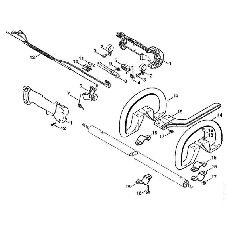 Stihl FS 85 Brushcutter (FS85T) Parts Diagram, Handle