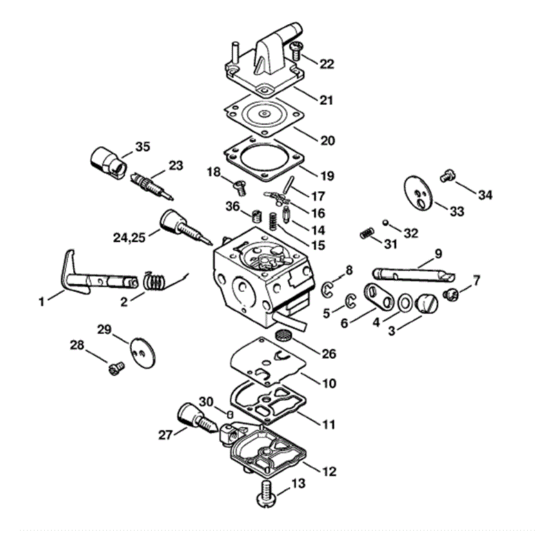 Stihl FS 200 Brushcutter (FS200) Parts Diagram, Carburetor C1QS138,  C1QS139,   C1QS82,  C1QS83 
