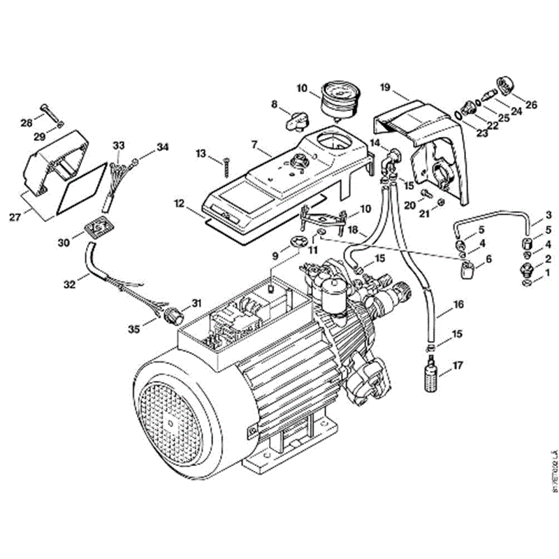 Stihl RB 400 K Pressure Washer (RB 400 K) Parts Diagram, B-Pressure gauge