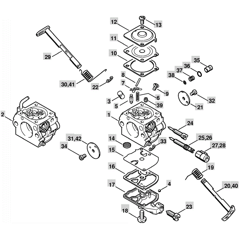 Stihl MS 250 Chainsaw (MS250 C) Parts Diagram, Carburetor C1Q-S84C