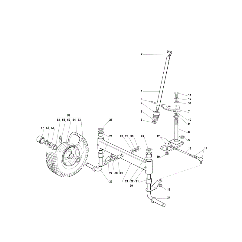 Castel / Twincut / Lawnking XF130 (2010) Parts Diagram, Steering 