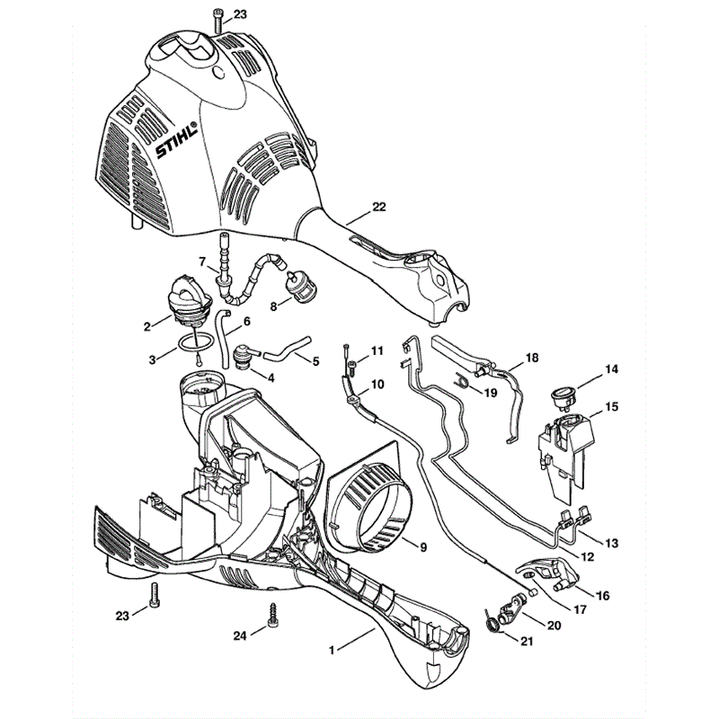 Stihl FS 40 Brushcutter (FS40) Parts Diagram, Engine Housing