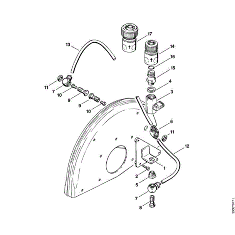 Stihl TS 360 Disc Cutter (TS360) Parts Diagram, S_-Water attachment
