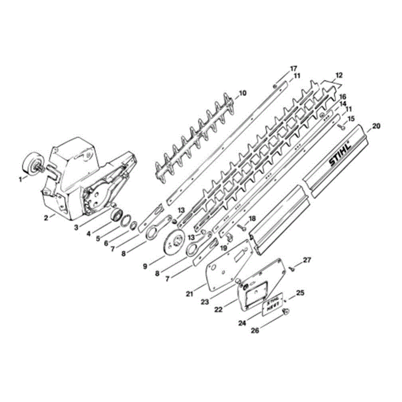 Stihl HS 60 Petrol Hedgetrimmer (HS60) Parts Diagram, G-HS 61 Gearbox