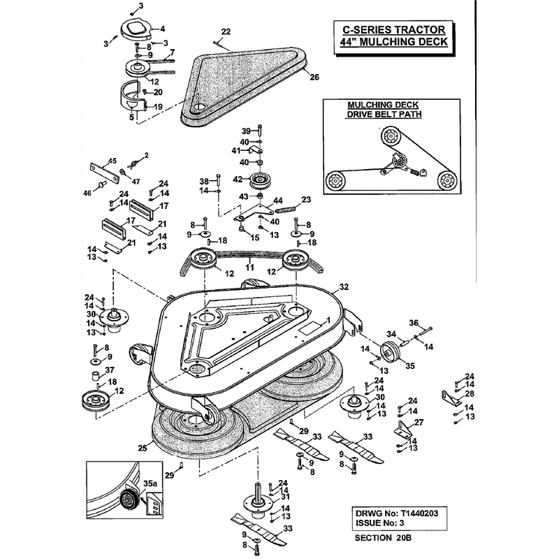 Countax C Series MK 1-2 Before 2000 Lawn Tractor  (Before 2000) Parts Diagram, 44 Mulching Deck