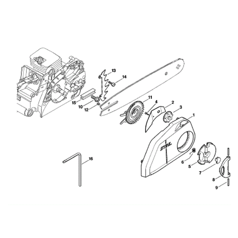 Stihl MS 170 Chainsaw (MS170) Parts Diagram, Quick Tensioner Parts