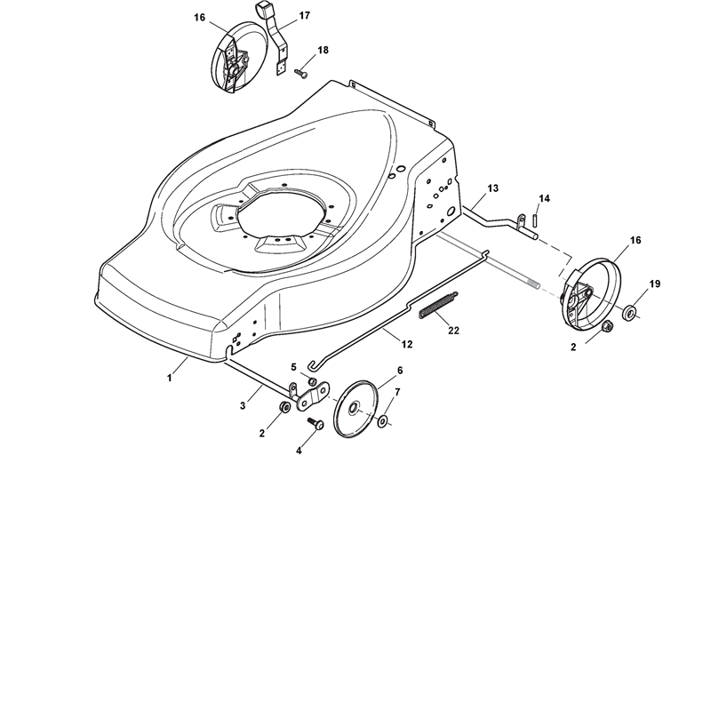 Mountfield 464 TR-B Petrol Rotary Mower (299274628-AMZ [2017-2019]) Parts Diagram, Deck And Height Adjusting