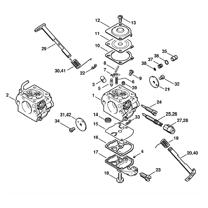 Stihl MS 250 Chainsaw (MS250 Z) Parts Diagram, Carburetor C1QS84C
