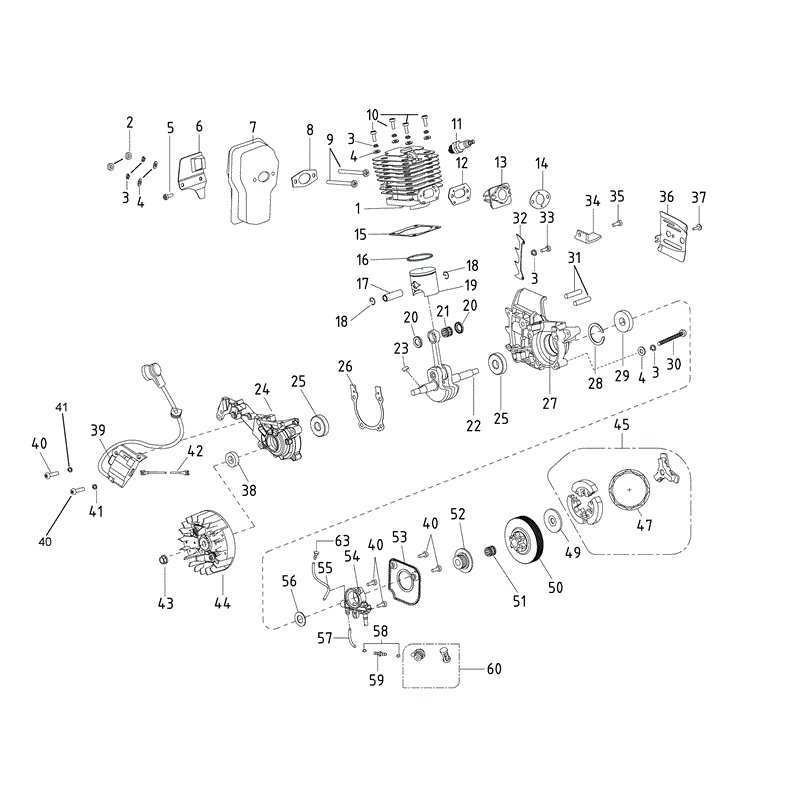 Mitox CS38 14" Select Chainsaw (CS38 14" Select Chainsaw) Parts Diagram, ENGINE