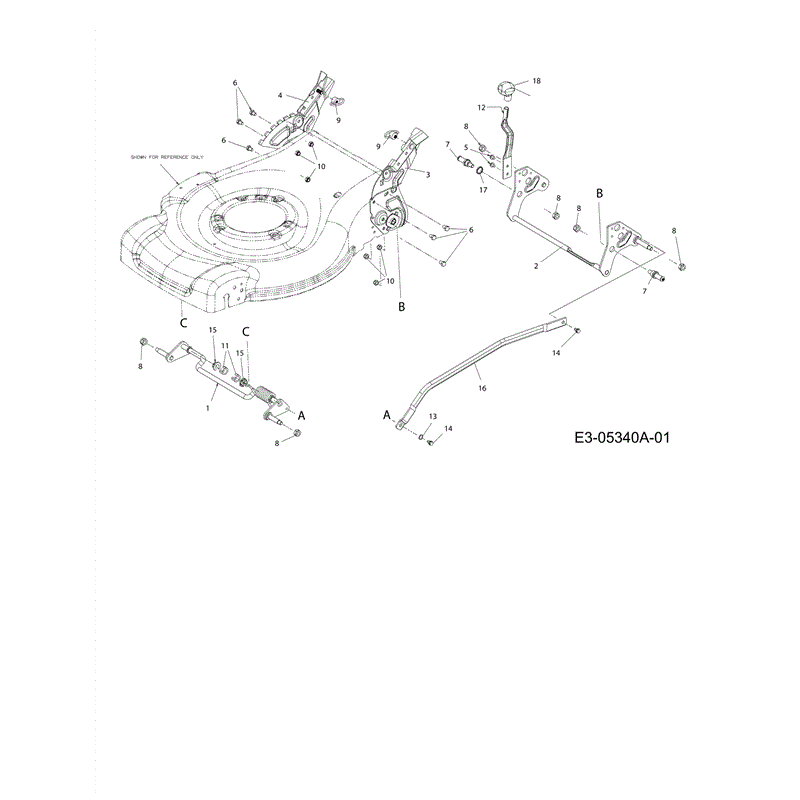 Efco LR 55 VBX 4-IN-1 CAT 2011 B&S Lawnmower (2011) Parts Diagram, Cutting Height System