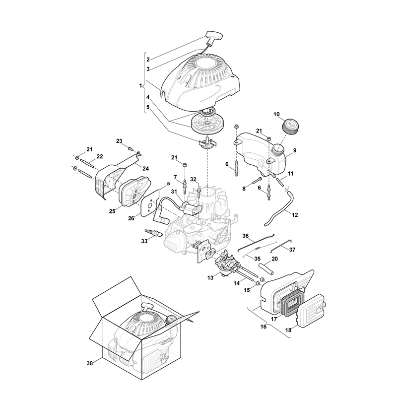 Mountfield RSC 100 OHV Series 100 Engine (118550736-0_11002RSC100 OHV [2013-2014]) Parts Diagram,  ST. RSC100