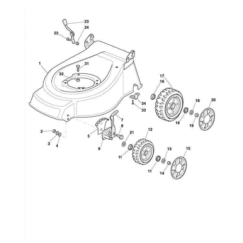 Mountfield 422PD Petrol Rotary Mower (2009) Parts Diagram, Page 2