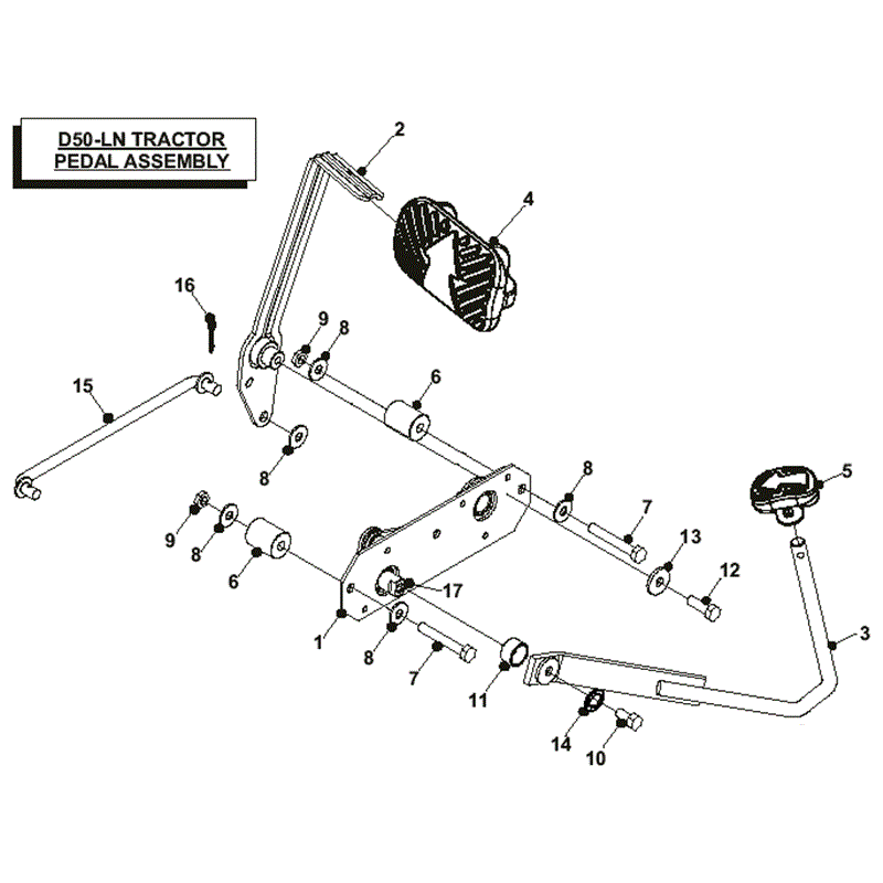 Countax D50LN Lawn Tractor 2007 (2007) Parts Diagram, Pedal Assembly