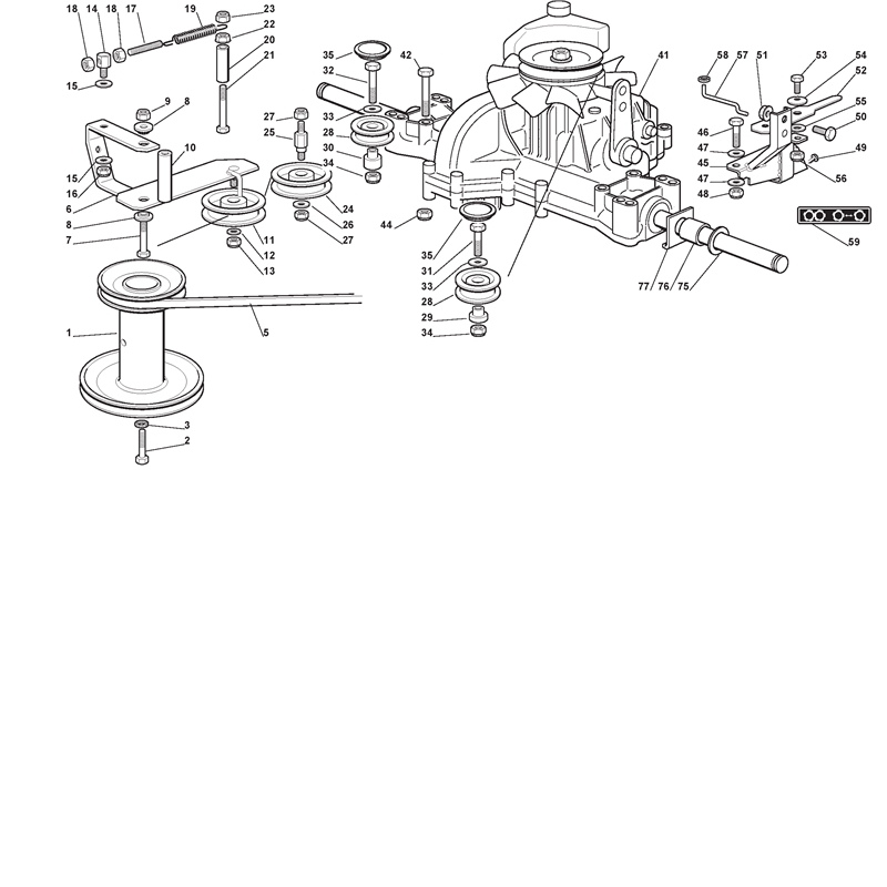 Mountfield 1436H Lawn Tractor (13-2652-15 [2005]) Parts Diagram, Transmission