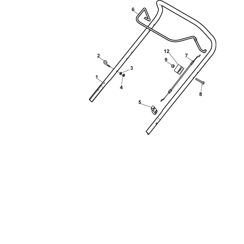 Mountfield HP45 Petrol Rotary Mower (299174648-M17 [2017-2020]) Parts Diagram, Handle, Upper Part