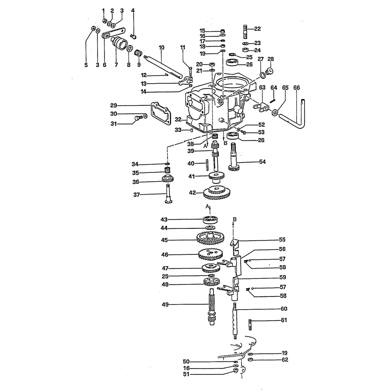 Bertolini 207 (207) Parts Diagram, change gear box