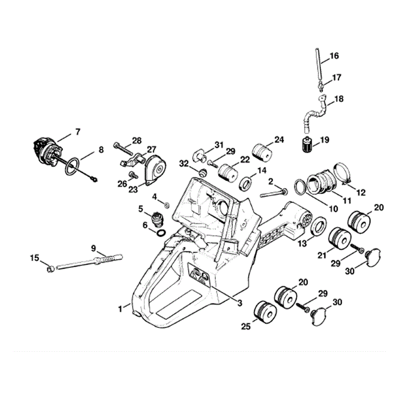 Stihl MS 880 Chainsaw (MS880) Parts Diagram, Tank housing