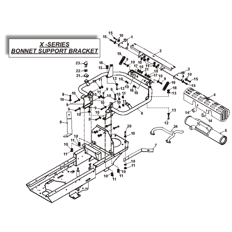 Countax X Series Rider 2010 (2010) Parts Diagram, Bonnet Support Bracket