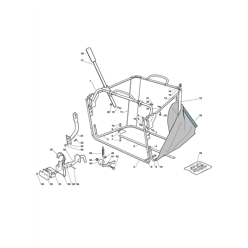 Castel / Twincut / Lawnking XX220HD (2010) Parts Diagram, Grass Catcher