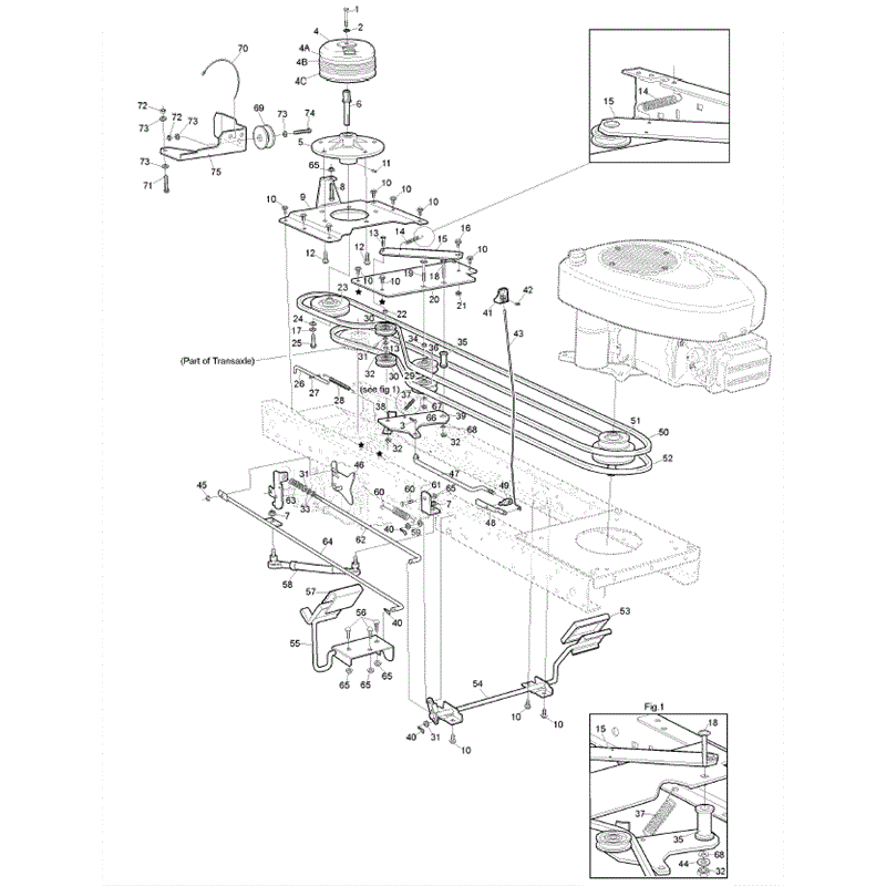Hayter 18/42 (ST42) (151A001001-151A099999) Parts Diagram, Transmission Drive- Control Pedals