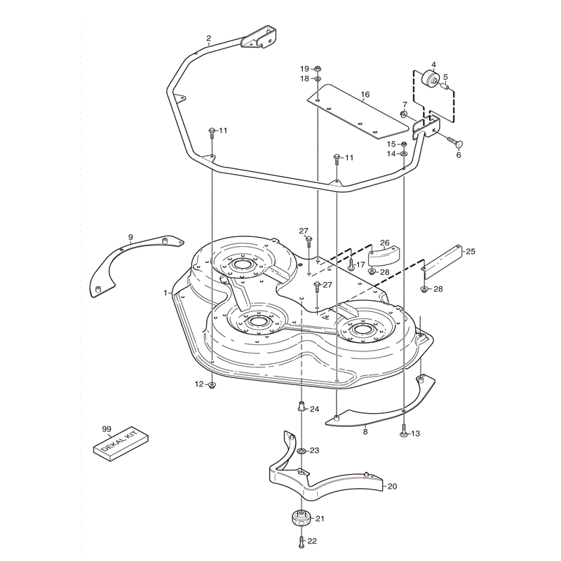 Stiga 110cm Combi Electric Deck  (2010) Parts Diagram, Page 2