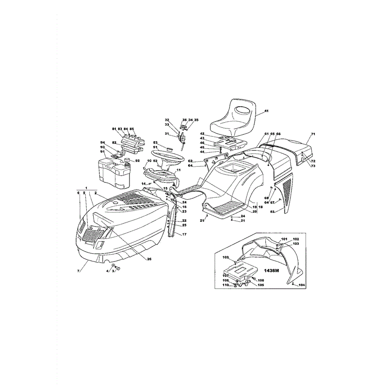 Mountfield 1438M Lawn Tractor (01-2002) Parts Diagram, Page 6
