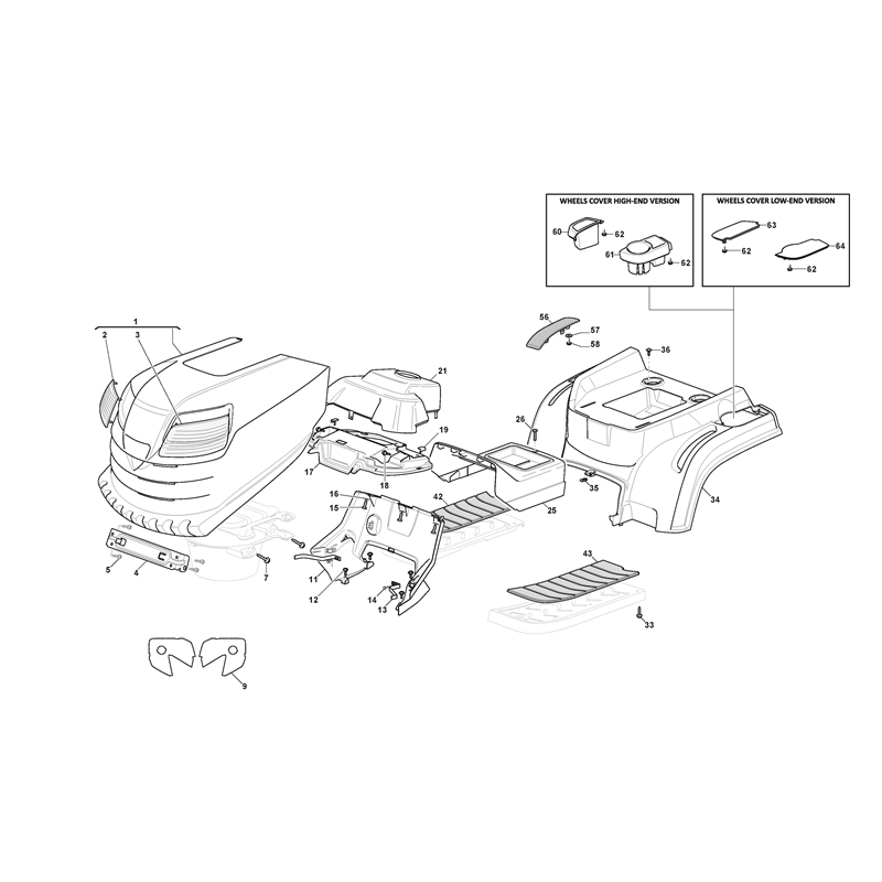 Mountfield 1638H Twin Lawn Tractor (2T2610683-M19 [2019]) Parts Diagram, Body Work