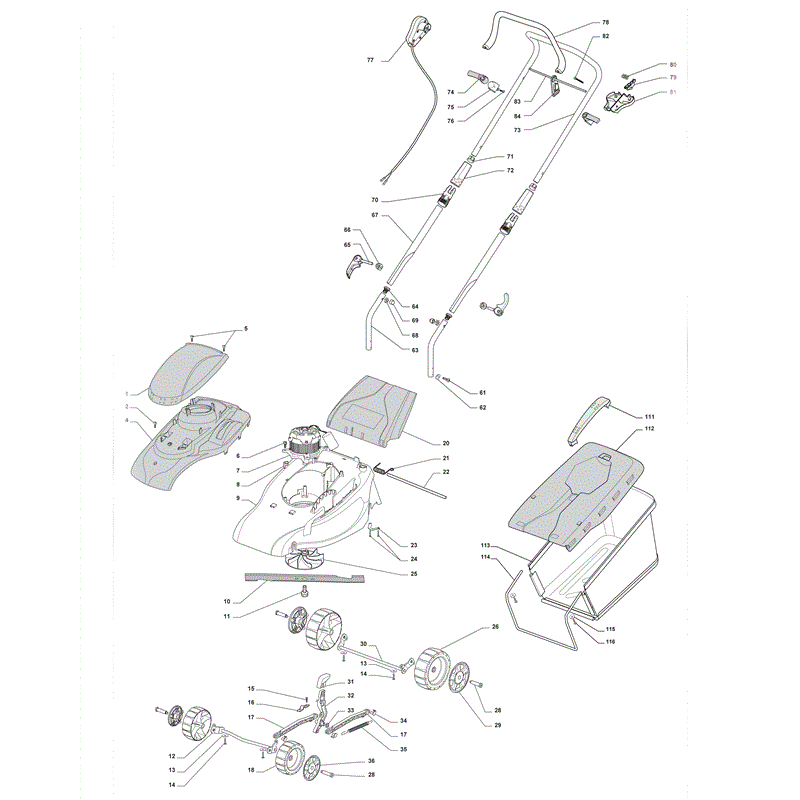 Mountfield EL3900 (2008) Parts Diagram, Page 1