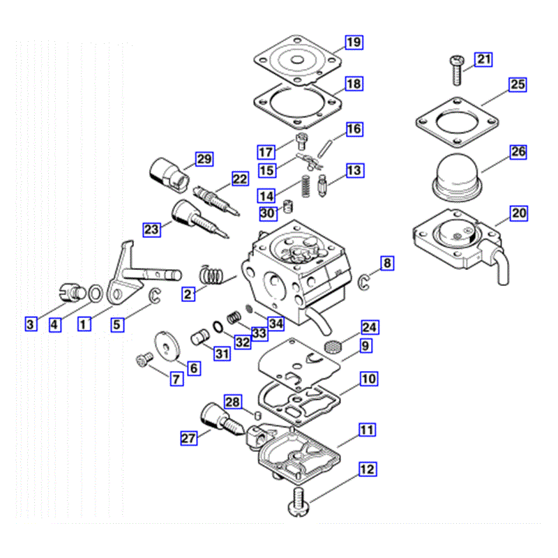 Stihl FS 55 Brushcutter (FS55) Parts Diagram, CARBURETOR C1Q-S71
