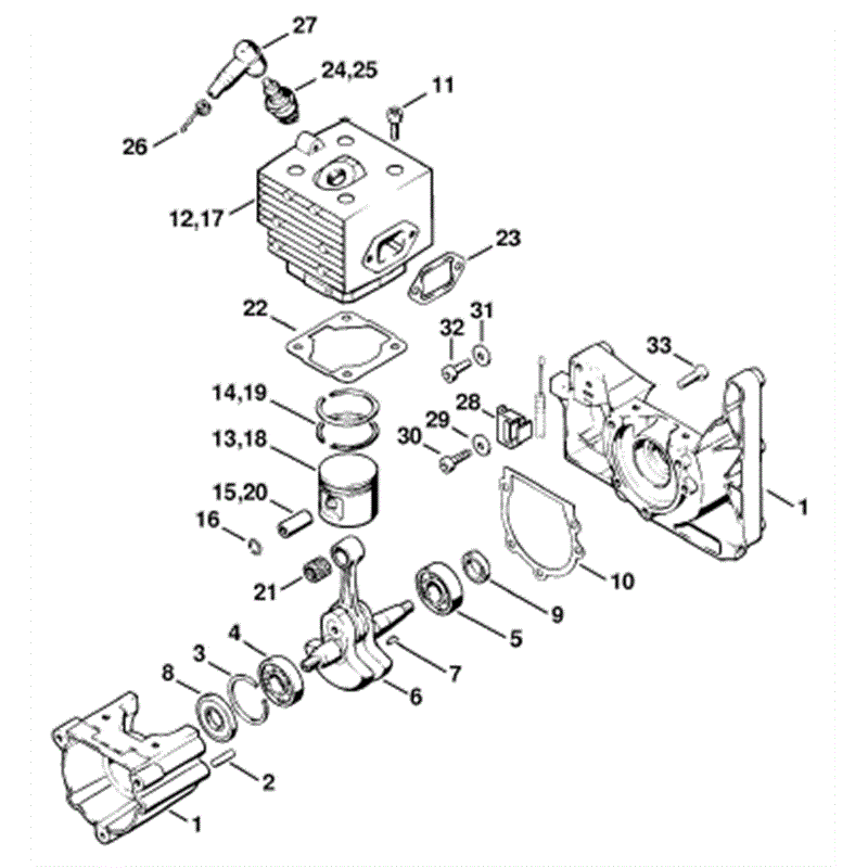 Stihl BR 380 Backpack Blower (BR 380) Parts Diagram, Crankcase Cylinder