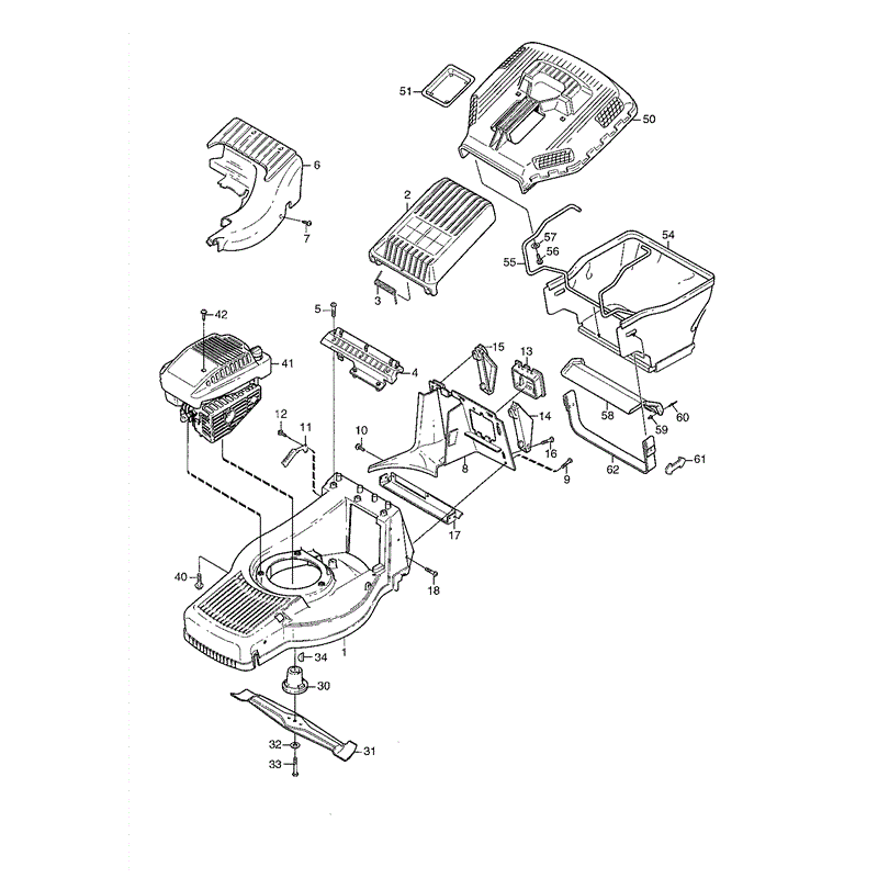 Mountfield 480R Petrol Lawnmower (01-2002) Parts Diagram, Page 1